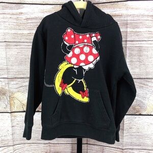 Disney Parks Black and Red Minnie Mouse Pullover Hoodie With Ears Size S (K)